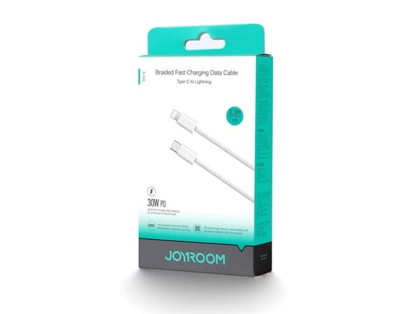 Joyroom S-A45 Ben Series 30W USB-C / Lightning braided cable 1m white