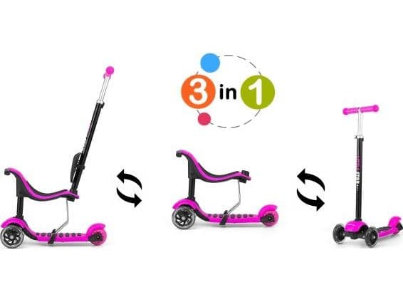 Barnescooter Milly Mally Little Star 3-i-1, grønn