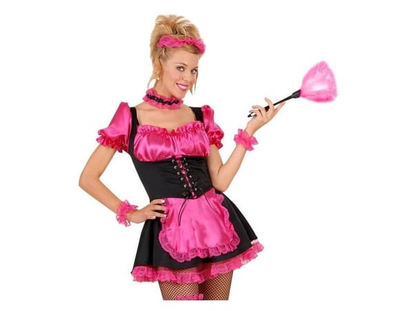 Rosa dammask/stövkostym