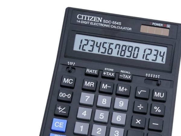 Citizen SDC-554S - Skrivbordskalkylator - 14 siffror - solcellspanel, batteri - svart