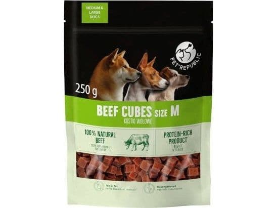 PETREPUBLIC biff-kuber M - godbit til hund - 250 g