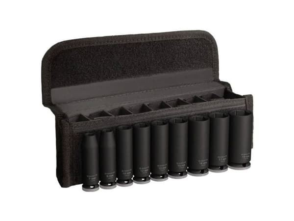 Bosch Professional PRO Impact socket-sett 3/8", 9 deler sort, dyp
