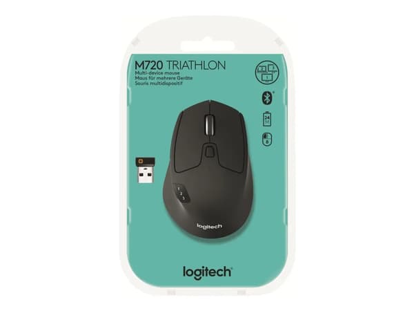 Logitech M720, Oikeakätinen, Optinen, RF Wireless + Bluetooth, 1000 DPI, Musta