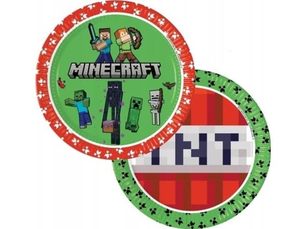 Minecraft paptallerkner, 23 cm