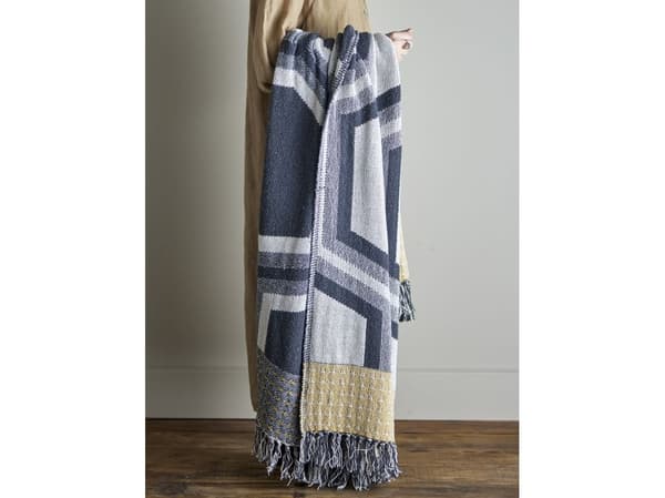 CREATIVE COLLECTION Annli Plaid, Grå, Genanvendt Bomuld
