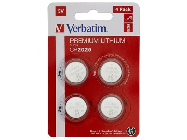 Verbatim - Batteri 4 x CR2025 - Li