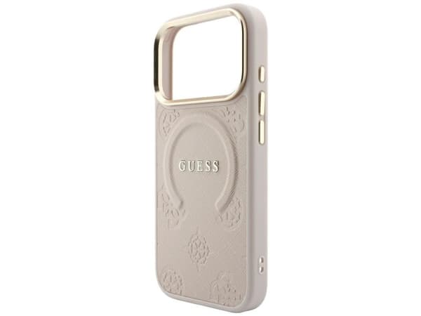 Etui Guess Saffiano Peony & Ring MagSafe do iPhone 18 Pro Max / 17 Pro Max rózowy