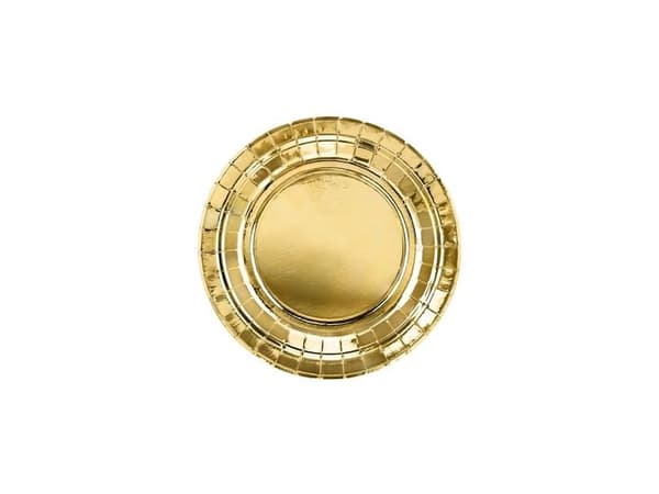 Guld paptallerkner 18 cm