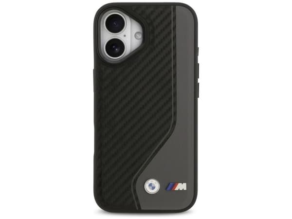 BMW M kolfiber-logo MagSafe-skal för iPhone 17 - svart/grå