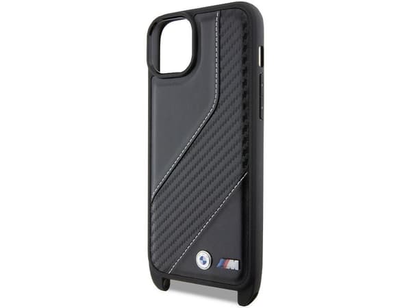 BMW M Edition Carbon Stripe & Strap-etui til iPhone 15 / 14 / 13 - svart