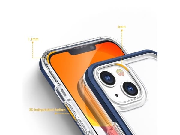 Hurtel Clear 3in1 deksel til iPhone 13 mini gel deksel med ramme blå