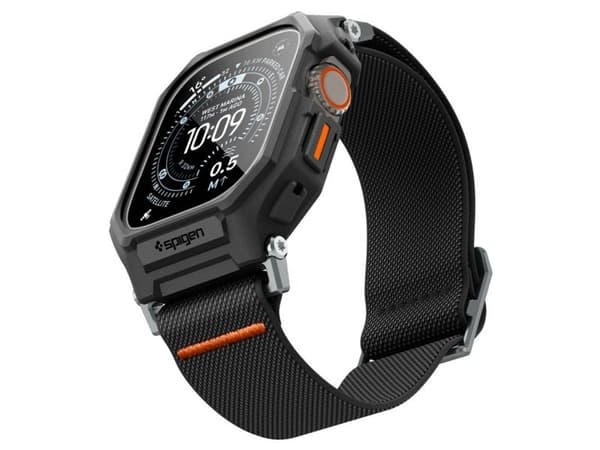 Spigen Lite Fit Pro Strap + Tempered Glass Screen Protector for Apple Watch Ultra 49mm - Black