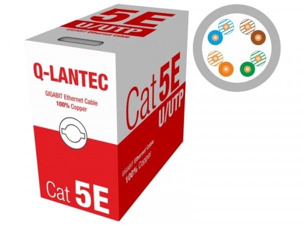 ALANTEC Q-LANTEC - Bulkkabel - 305 m - UTP - CAT 5e - solid - ljusgrå