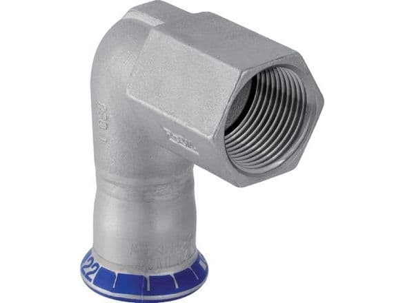 GEBERIT Overgangsvinkel 90 grader rustfri 15 mm-1/2" muffe / muffe mapress