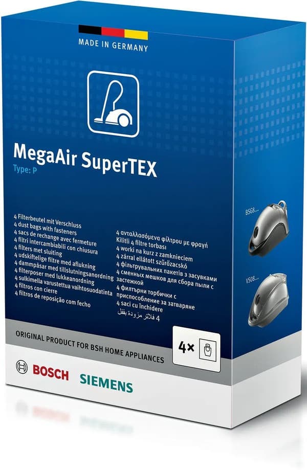 Bosch BBZ41FP MegaAir SuperTEX Typ: P Dammsugarpåsar - 4-pack