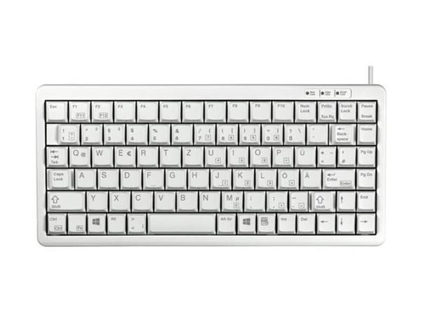 CHERRY Compact keyboard, Combo (USB + PS/2), PL, Langallinen, USB + PS/2, QWERTY, Harmaa
