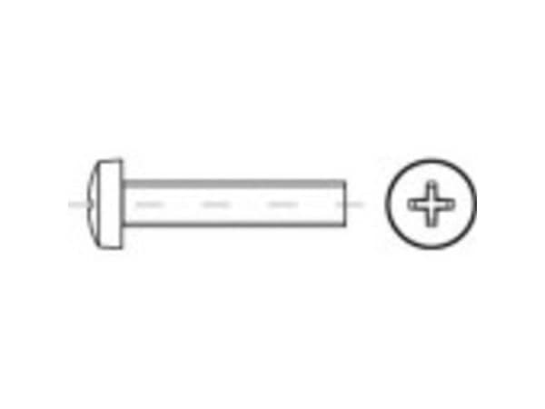 TOOLCRAFT 146098 Ruuvit M4 16 mm Phillips DIN 7985 Teräs Sinkitty 2000 kpl