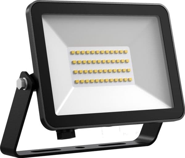 FOX FLOODLIGHT 30W 3375LM 4000K SORT inkl. 0,5m. kabel