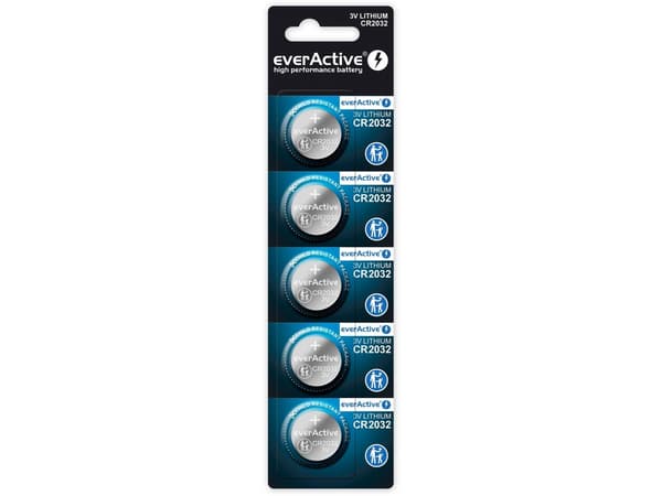 Everactive CR20325BL, Engangsbatteri, CR2032, Lithium, 3 V, 5 stykker, 210 mAh