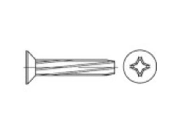 TOOLCRAFT 141784 Litteäpäiset ruuvit M3 8 mm Lapiokutteri Philips DIN 7516 Teräs Sinkitty 2000 kpl