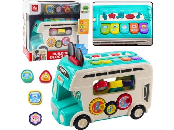 Interactive Educational Bus Sorter Lights Sounds Turkis EDUKAMP