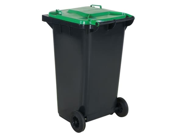 Avfallsbeholder 240 l, grå, lav
