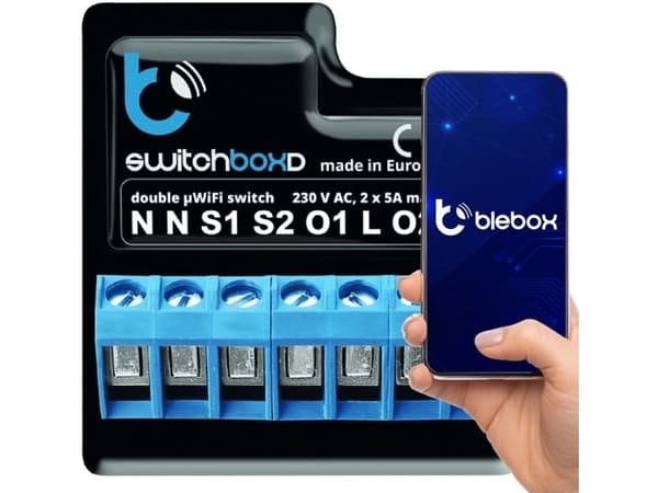 Blebox switchBoxD - Kontroll - trådlös - Wi-Fi - 2.4 Ghz