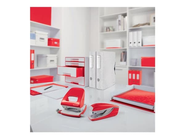 Desk Cube Leitz WOW 4 laatikkoa valkoinen/punainen