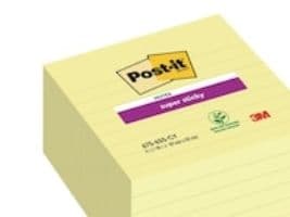 Anteckningsblock Post-it Super Sticky Large linjerade gul 6-pack