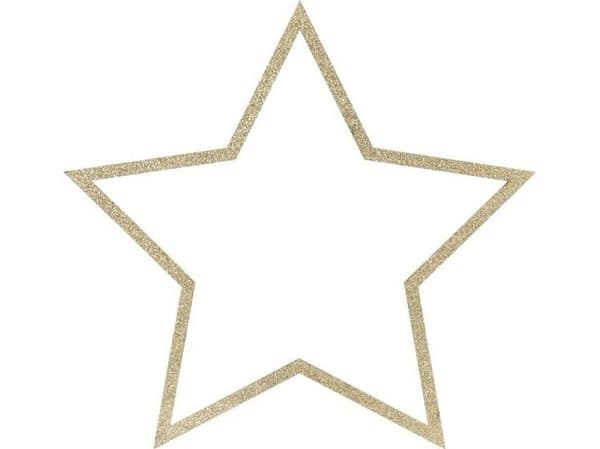Træstjerner med guld glimmer