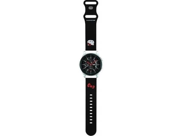 Sourcing Hello Kitty universalrem HKUWLSCHBLK silikon Kitty hode sort/sort 22 mm