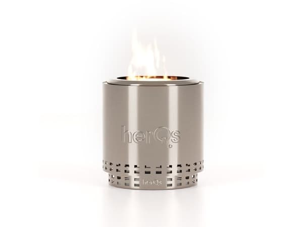 herQs Smokeless FirePit - Cozy - Silver