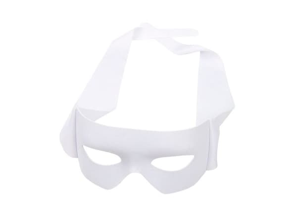 Hvit halvmaske med bånd