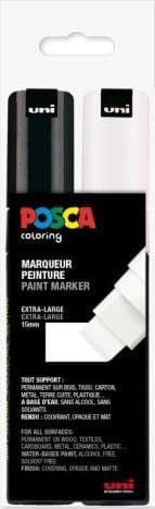 POSCA PC-17K sæt med sort og hvid