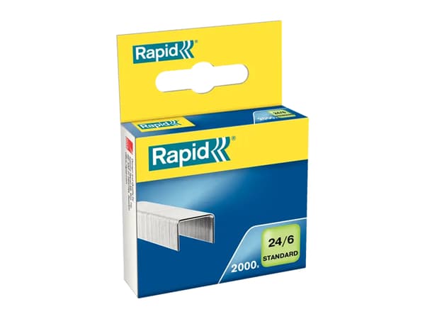 Häftklammer Rapid Standard 24/6 galvaniserade ask, 2.000 (20 st)