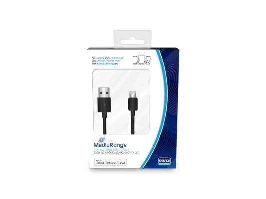 MediaRange - Lightning-kabel - USB hann til Lightning hann - 1.2 m - hvit