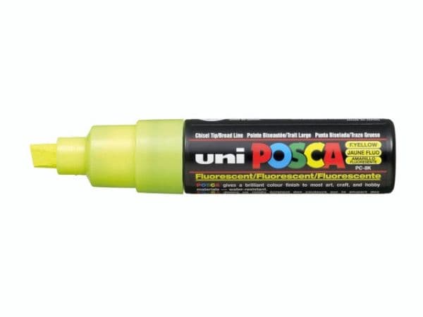 Paintmarker, Uni Posca, PC-8K, 8MM Rund spids, gul, permanent - (6 stk.)