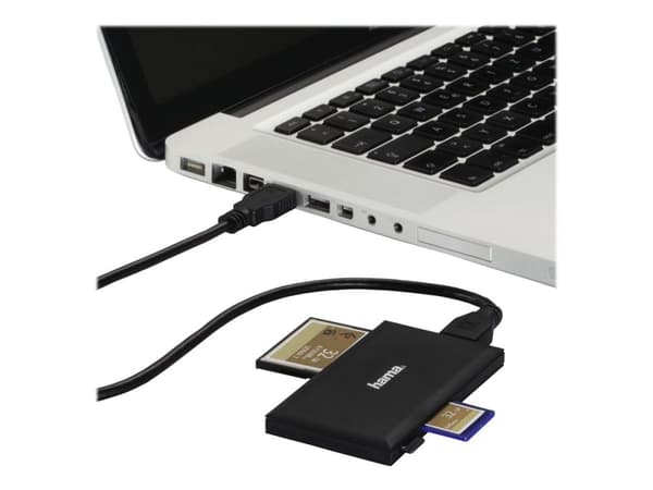Hama Multi-Card Reader - Kortleser (CF I, MS, SD, MS Duo, MS PRO Duo, microSD, SDHC, microSDHC, MS PRO-HG Duo, SDXC, microSDXC) - USB 3.0