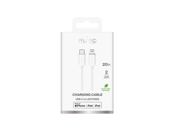Puro USB-C - Lightning 2 m vit kabel (8018417498893)