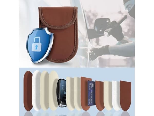 Tech-Protect nøkkelmappe RFID Signal Blocker KLR100, brun