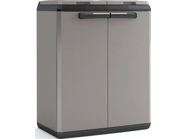 Keter Split Basic avfallssorteringsboks, grå og sort, 85 cm