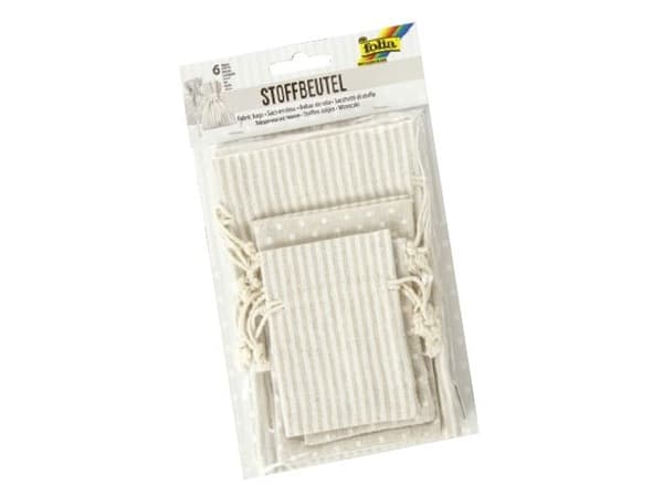 Folia 64102, Gavepapirbag, Beige, Hvit, Mønster, Bomull, Polyester, 6 stykker