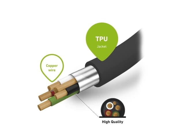 SBS TECABLEMICROC30K, 1,5 m, USB A, USB C, USB 3.2 Gen 1 (3.1 Gen 1), Hankjønn/hankjønn, Sort