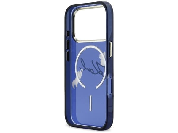 Karl Lagerfeld IML Choupettes Karl Script Logo MagSafe-deksel til iPhone 17 Pro - Blå