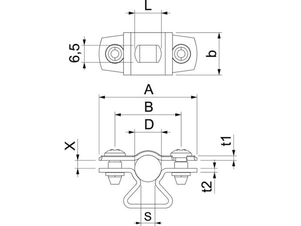 Obo Bettermann =, Stål, Stål, 8 mm, 1,5 mm