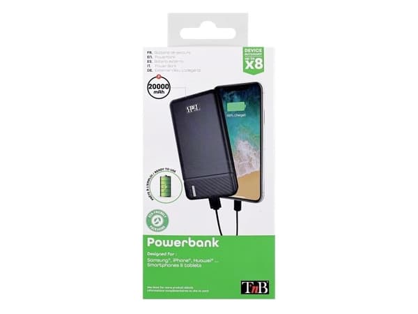 T''nB PBU20000, 20000 mAh, Polymer, Svart
