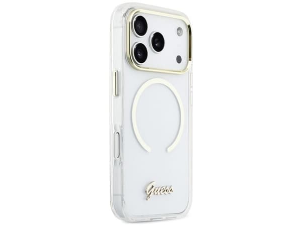 Guess IML Script metall MagSafe-deksel til iPhone 17 Pro - klar