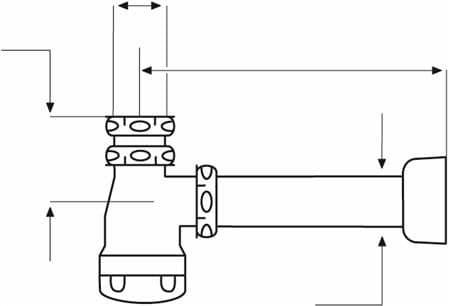 Vattenlåsset 5/4"–32 mm vit för väggmontering