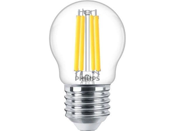 Philips MASTER Value LED Krone Dæmpbar 3,4W (40W) E27 P45 927 Klar Glas