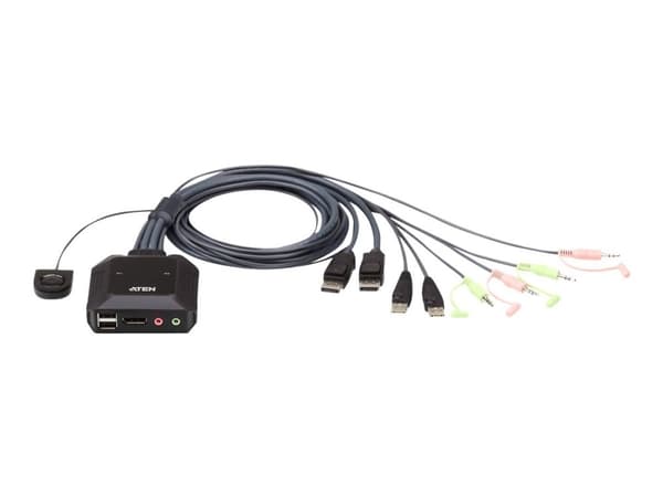 ATEN CS22DP - KVM / lyd / USB-svitsj - 2 x KVM/lyd/USB - 1 lokalbruker - stasjonær